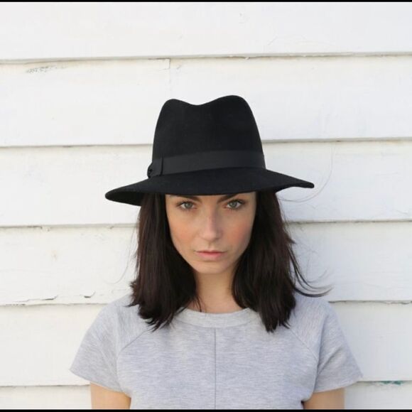 ACE of Something Black Wool Aspen Fedora (Size:Medium) - Picture 7 of 7